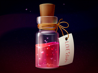 Love Elixir icons illustration objects valentines day vector web elements
