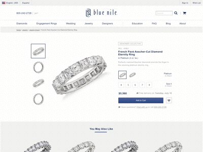 Detail Page Parallax jewelry page parallax product web design