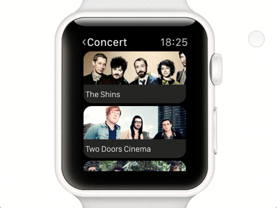 UI Challenge Week13_Event booking apple watch app_animation applewatch booking concert event watch