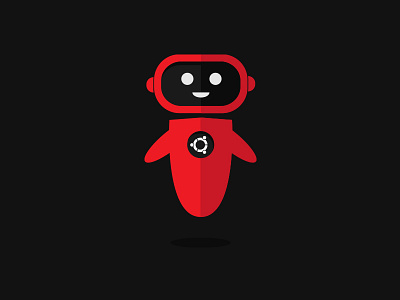 Ubuntu Robot Design in flat style (Freebie) design flat illustration robot