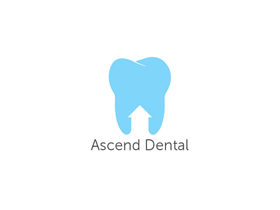 Ascend Dental arrow blue brand identity branding dentist dentistry health logo medical symbol tooth wordmark