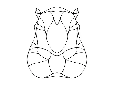 Hippopotamus Outline hippo hippopotamus illustration outline pachyderm wildlife