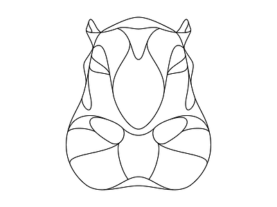 Hippopotamus Outline hippo hippopotamus illustration outline pachyderm wildlife