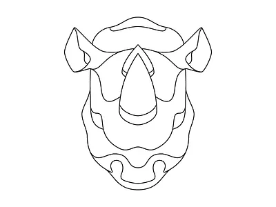 Rhinoceros Outline illustration outline pachyderm rhino rhinoceros wildlife