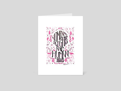 Women's Rights are Human Rights cecilia medina feminism feminist floral flowers hand lettering hillary clinton quote typography