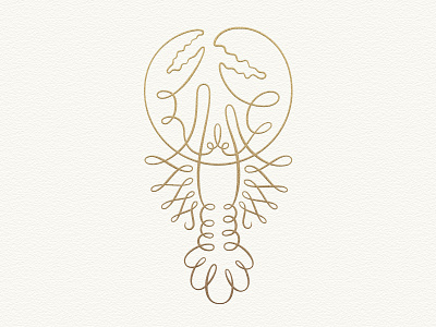 Aragosta Bar + Bistro logo concept gold lobster logo script