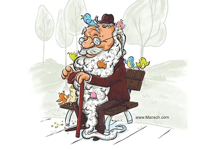 This is for the birds! bright cartoon childrens editorial fun illustration kids playful