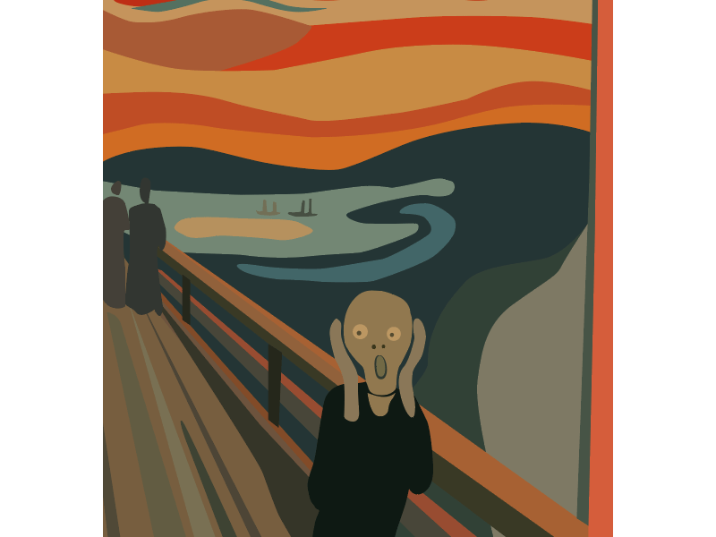 The Scream Illustration art colorful famous painting illustration illustrator remake simple vector
