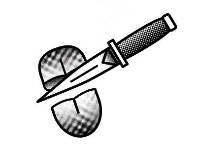 800 blackandwhite dribbble illustrator invites knife minimal photoshop retro tattoo vector wacom wip