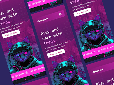 Futuristic Gaming Landing Page creative layout cyberpunk design futuristic ui game community gamification ux gaming ui interactive ui landing page mobile design nft gaming play to earn typography focus ui ui animation ui design ux ux design ux strategy ux ui web3 gaming