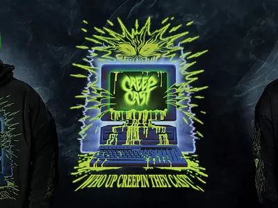 Creepcast: Ecommerce Website Design animation branding colorful creepcast design ecommerce graphic design illustration illustrator logo mobile motion graphics neon ui ux web design website