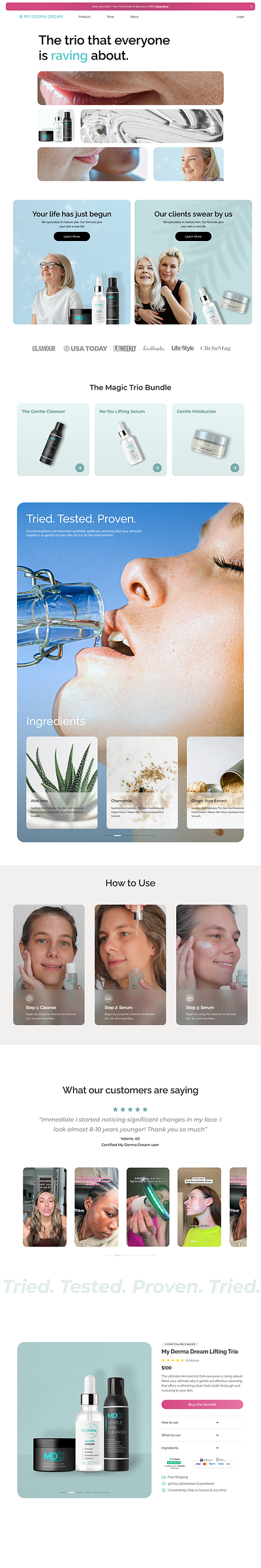 Skincare Landing Page - My Derma Dream landing page skincare