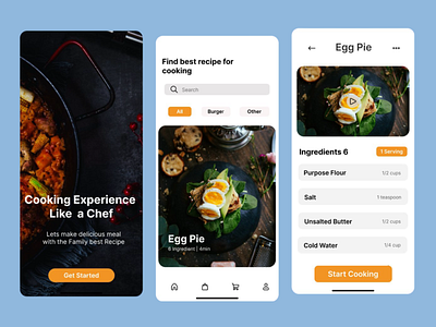 Tasty Recipes Mobile App UI app prototype chef experience clean interface cooking ui easy recipes food design home cooking interactive app kitchen guide minimal ui mobile ux modern design recipe app recipe book smart cooking ui design ui inspiration ux design ux patterns ux ui