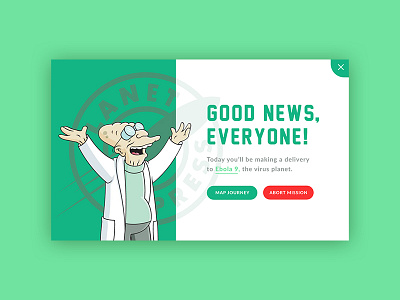 Pop-Up — Daily UI #016 016 dailyui design futurama overlay pop up professor farnsworth ui