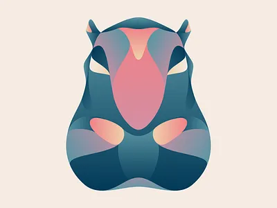 Hippopotamus artwork colours hippo hippopotamus illustration pachyderm wildlife
