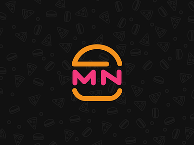 Burger burger initials logo mn neon