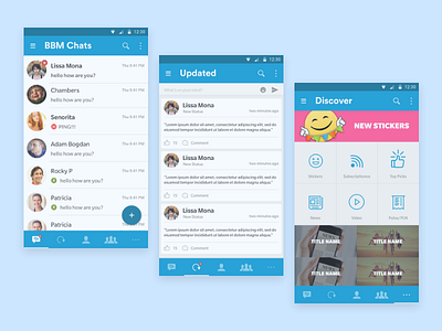 bbm user interface android bbm blackberry messenger design redesign ui ux