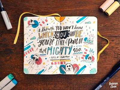 Dallas Clayton Words brush calligraphy dallas clayton handlettering ink lettering moleskine pen type typography wip word