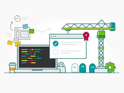 Software Development app code crane development icon illustration requirements engineering security software ux quality assurance wireframe