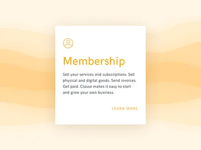 Wavy card abstract card cards link membership more orange plasso ui wave waves web