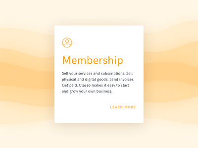 Wavy card abstract card cards link membership more orange plasso ui wave waves web