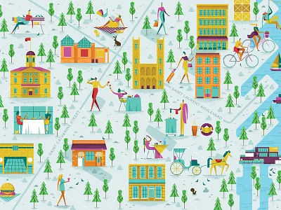 Destination Canada design editorial graphic icon illustration map ocean retro texture travel vector vintage