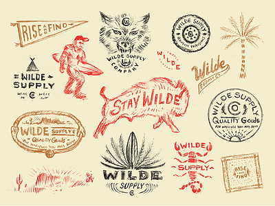 Wilde Supply Co Apparel apparel branding design illustration marks outdoors print process sketch type typography wild