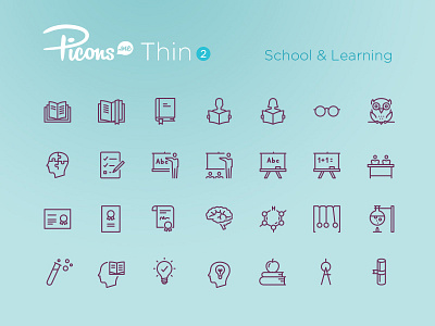 Picons Thin 2: School & Learning download icon set icons line icons outline picons symbols update vector icons