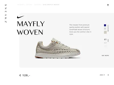 Sneakz - Detail clarity simplicity sketch sneakers ui ux web