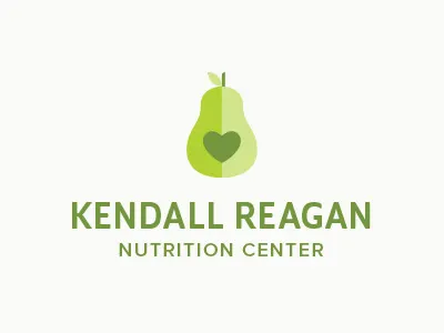 Kendall Reagan Nutrition Center – Logotype care colorado food green heart holistic love nutrition pear