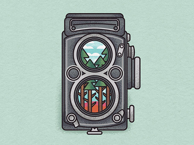Reflection. camera digital painting flatdesign illustration landscape sunset wacom wip