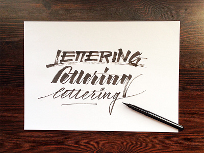 Lettering brush calligraphy handmade ink lettering texture