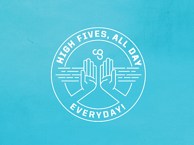 High Five Badge badge five hands high highfive illustration