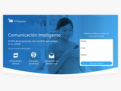 Txt Express Home blue color design homepage ui ux website