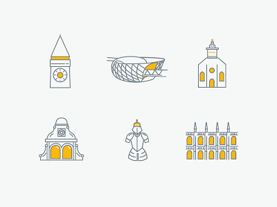 City of Graz icon set austria city graz icons line