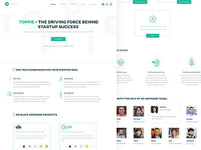 Toppie landing page startup