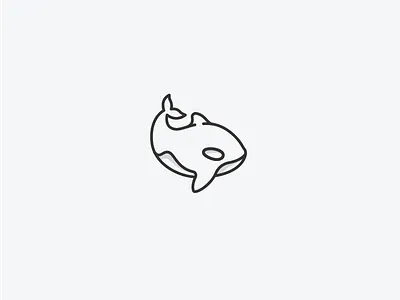 Whale? nah its an orca branding line art logo modern orca simple whale