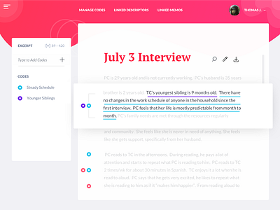 Media Coder coding desktop gradient qualitative data wavy header