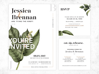 Wedding Invite Update copper floral foliage greenery layout postcard print print design serif typography wedding wedding stationery
