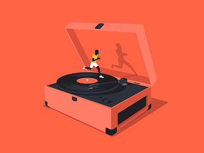 Don't stop the music design flatdesign modern music record running