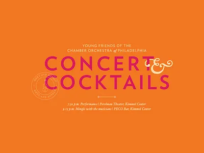Concert & Cocktails brand branding cocktails design identity orchestra philly philly design seal stamp