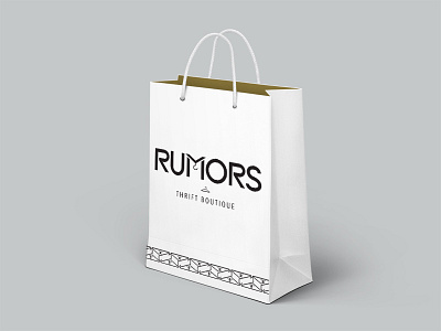 Rumors Shopping Bag brand clothes clothing design graphic identity logo package packaging richmond thrift