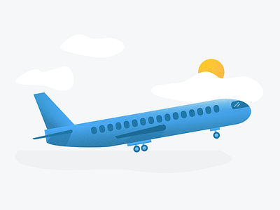 Away we go air art illustration plane sun travel vector