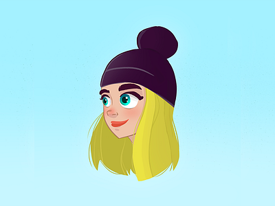 Blonde Girl with Beanie illustration woman