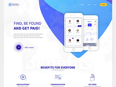 Landing Page app application clean design flat landing page ui ux web