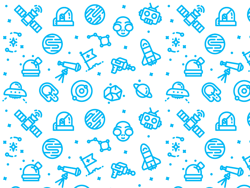 SpaceWalk Patterns future iconography icons line modern out line pattern robot rocket space ufo vector