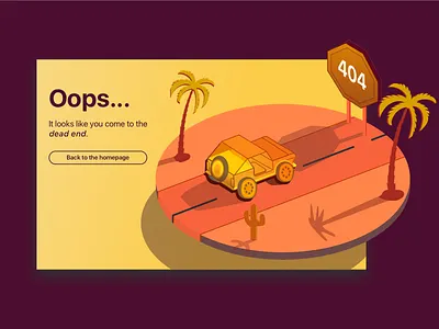 Daily Design Challenge #008 - 404 Page 404 california dailyui graphic illustration palm ui ux web