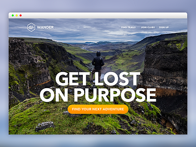 003 003 above the fold adventure call to action daily ui hiking landing page nature ui ux