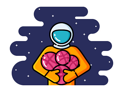 Dribbble Invite astronaut cosmonaut dribbble dribbble invite illustration invite space vector