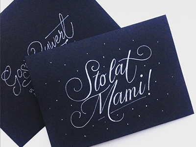 Birthday Card birthday bw card elegant festive hand lettering ink lettering script sto lat typography winter